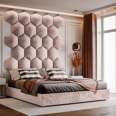 Panele tapicerowane 26x30 hexagon magic velvet pudrowy róż - Miniaturka zdjęcia nr 3