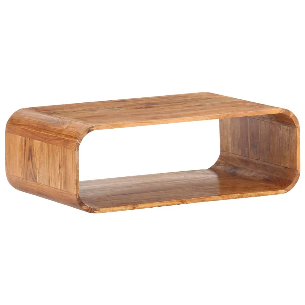  Stolik kawowy 90x50x30 cm z praktyczną półką z litego drewna akacjowego do salonu nr. 11