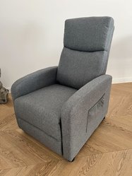 Fotel dla seniora VELLO jasnoszary 64x89-156 cm x98 cm fotel relaks TV z funkcją spania komfortowy do salonu i pokoju - Miniaturka zdjęcia nr 2
