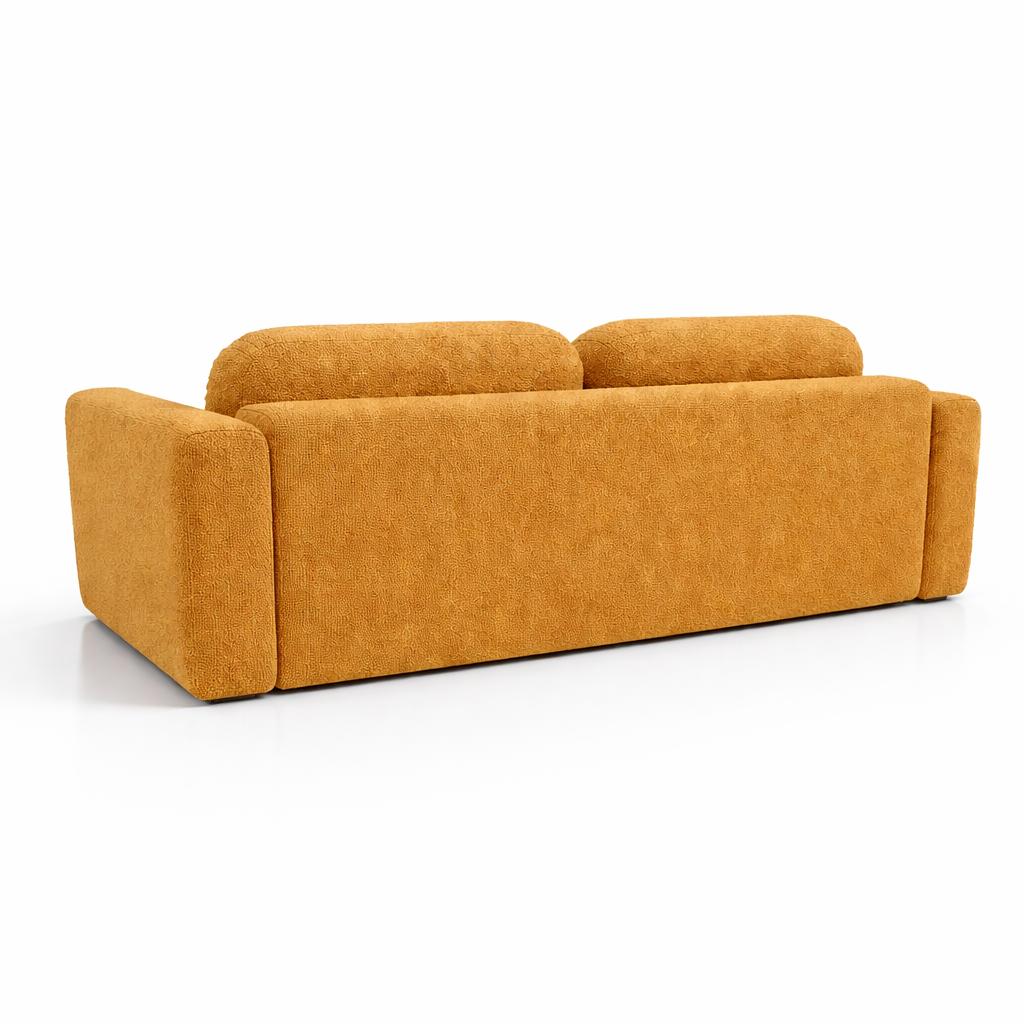 Kanapa z funkcją spania ITALY 250x100x82 cm FLOW 13 trzyosobowa sofa rozkładana tkanina musztardowy nr. 4