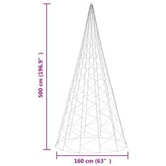 Choinka do montażu na maszcie, 1400 niebieskich LED, 500 cm - Miniaturka zdjęcia nr 11