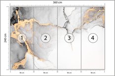 Fototapeta Ścienna MARMUR Abstrakcja Kamień Elementy Złota Dekoracja Nowoczesna - Miniaturka zdjęcia nr 2