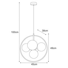 Lampa wisząca K-3838 GEO 45x100x38 cm do salonu lub pokoju czarny/biały - Miniaturka zdjęcia nr 6