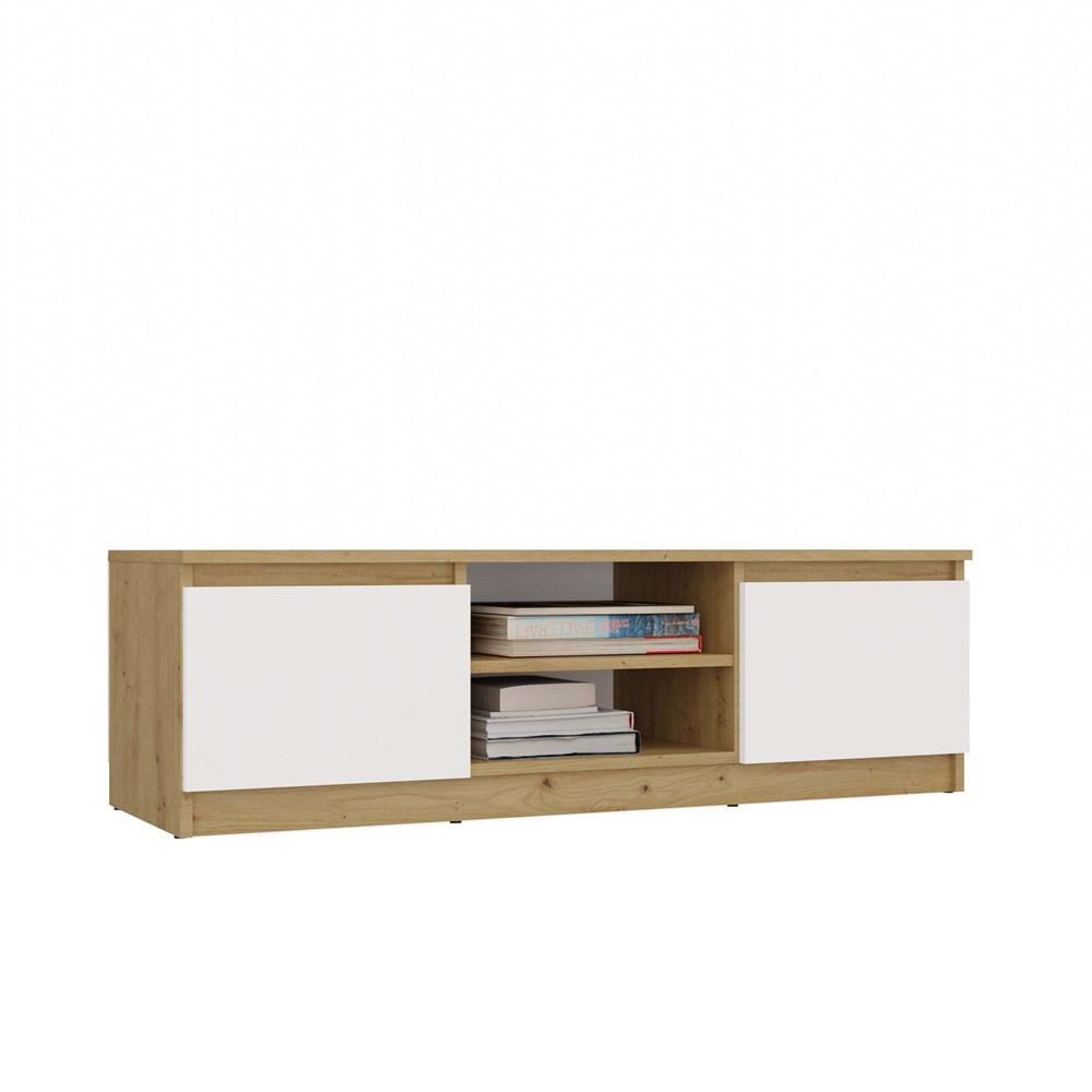 Szafka RTV Malwa 36x120x40 cm do salonu dąb artisan biel  nr. 4