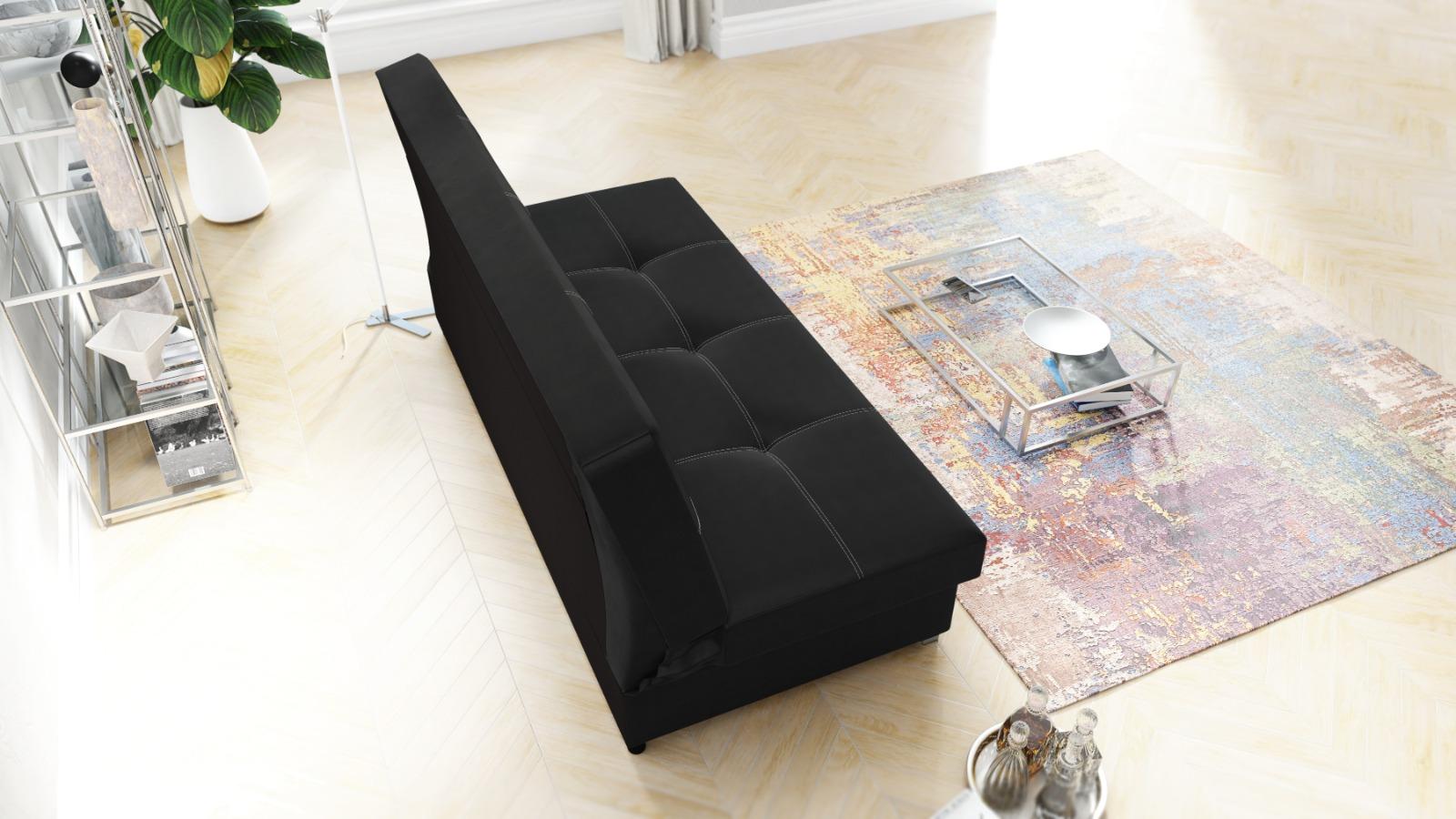 Wersalka Axel 90x195x91 cm do sypialni tkanina obiciowa sawana czarny nr. 4