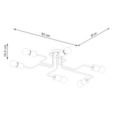 Żyrandol Timbo 16.5x58x85cm do salonu sypialni biały - Miniaturka zdjęcia nr 8