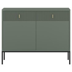 Komoda Maggiore 104 cm do sypialni garderoby smoke green czarny złoty - Miniaturka zdjęcia nr 2