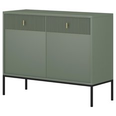 Komoda Maggiore 104 cm do sypialni garderoby smoke green czarny złoty - Miniaturka zdjęcia nr 3