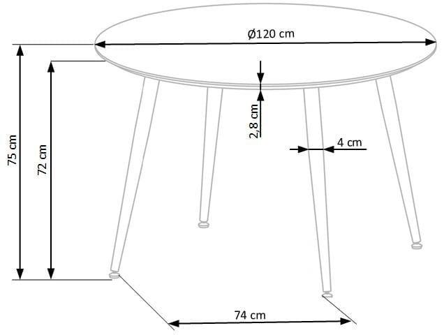 Stół okrągły Embos 120 cm do jadalni salonu kuchni czarny złoty nr. 8