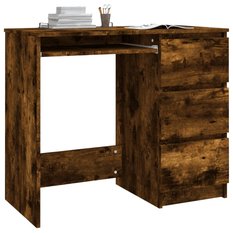 Biurko 90x45x76 cm z szufladami przydymiony dąb do biura pokoju lub gabinetu - Miniaturka zdjęcia nr 3