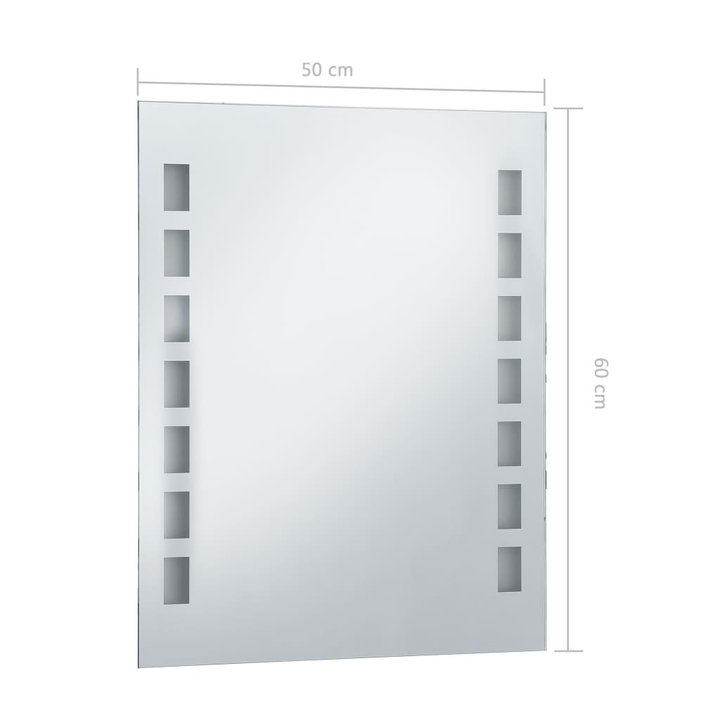 Lustro 50x60 cm do sypialni łazienki z LED aluminium szklane srebrny nr. 7