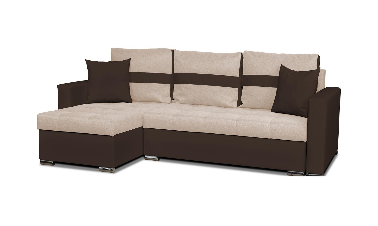 Narożnik FIGO 226x74x140 cm rozkładany z funkcją spania rogówka do salonu beżowo brązowy nr. 12