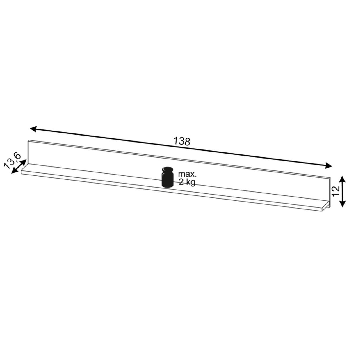 Półka wisząca Flinn 138 cm do sypialni salonu biała nr. 4