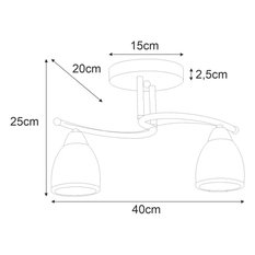 Lampa sufitowa K-JSL-8090/2 CHR SAMIRA 40x25x20 cm do salonu lub pokoju chrom - Miniaturka zdjęcia nr 2