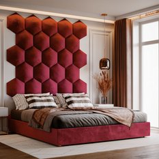 Panele tapicerowane 35x40 hexagon magic velvet bordowy - Miniaturka zdjęcia nr 3
