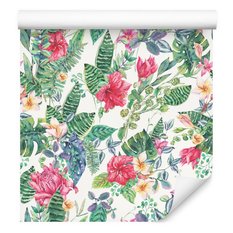 Tapeta Kolorowe KWIATY Liście Tropikalne Akwarela 53x1000  - Miniaturka zdjęcia nr 3