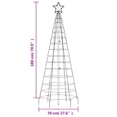 Choinka z lampek, z kołkami, 220 zimnych białych LED, 180 cm - Miniaturka zdjęcia nr 11