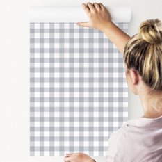 Tapeta Szaro-Biała KRATKA Minimalistyczny Wzór 53x1000  - Miniaturka zdjęcia nr 7