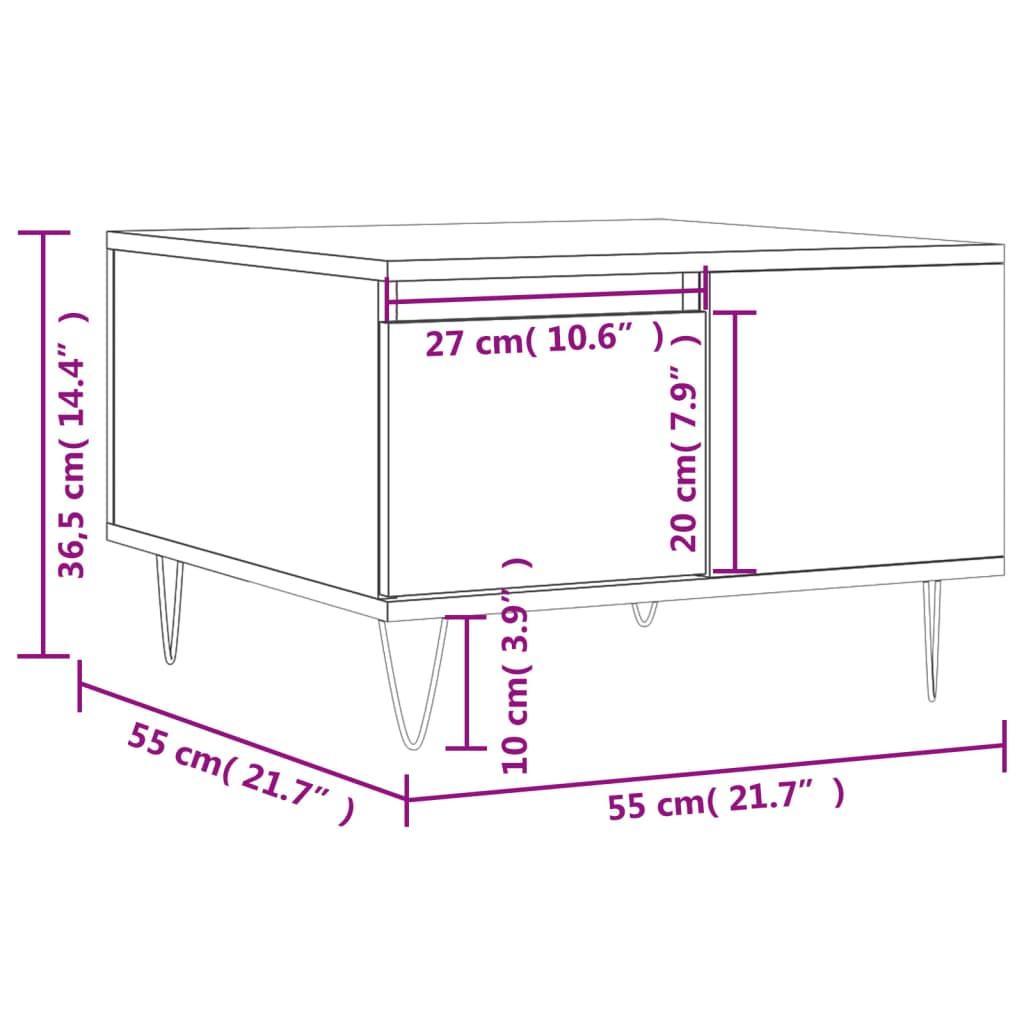 Stolik kawowy 55x55x36,5 cm z półką i szufladą biały do salonu nr. 11