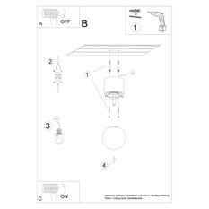 Plafon BOOMO 8 19x12x12 cm naturalne drewno biała kula G9 lampa sufitowa - Miniaturka zdjęcia nr 6