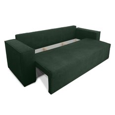 Kanapa Verona 248x96x93 cm z funkcją spania i pojemnikiem sprężyny bonell sztruks butelkowa zieleń do salonu - Miniaturka zdjęcia nr 6
