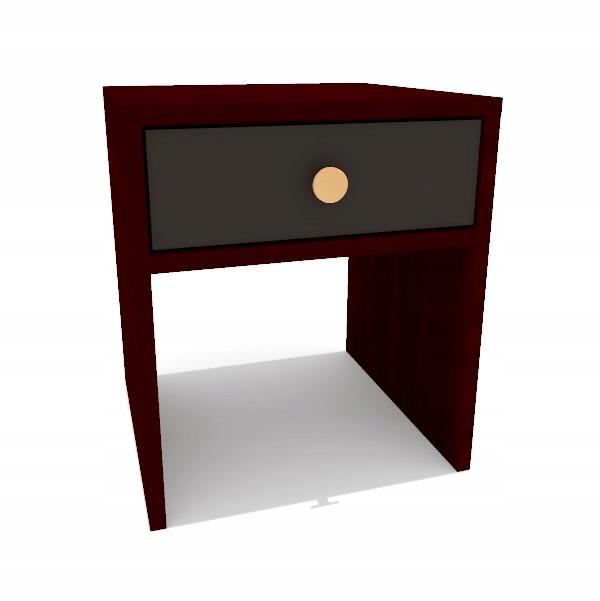 Szafka nocna MONODIS 40x46x40 cm do sypialni wenge front czarny