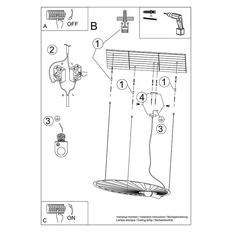 Lampa wisząca LEHDET złota 150x80x110cm nowoczesna E27 do salonu nr. 4