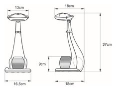 Lampka biurkowa K-BL1605 KOTEK 18x37x16.5 cm do salonu lub pokoju niebieski - Miniaturka zdjęcia nr 3