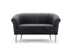 Sofa ESPERO 136x57x70 cm dwuosobowa w stylu skandynawskim welur brązowa do salonu - Miniaturka zdjęcia nr 2