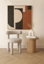 Krzesło tapicerowane LEITH 62x58x80 cm do salonu jadalni szare szenil nowoczesny desing - Miniaturka zdjęcia nr 5