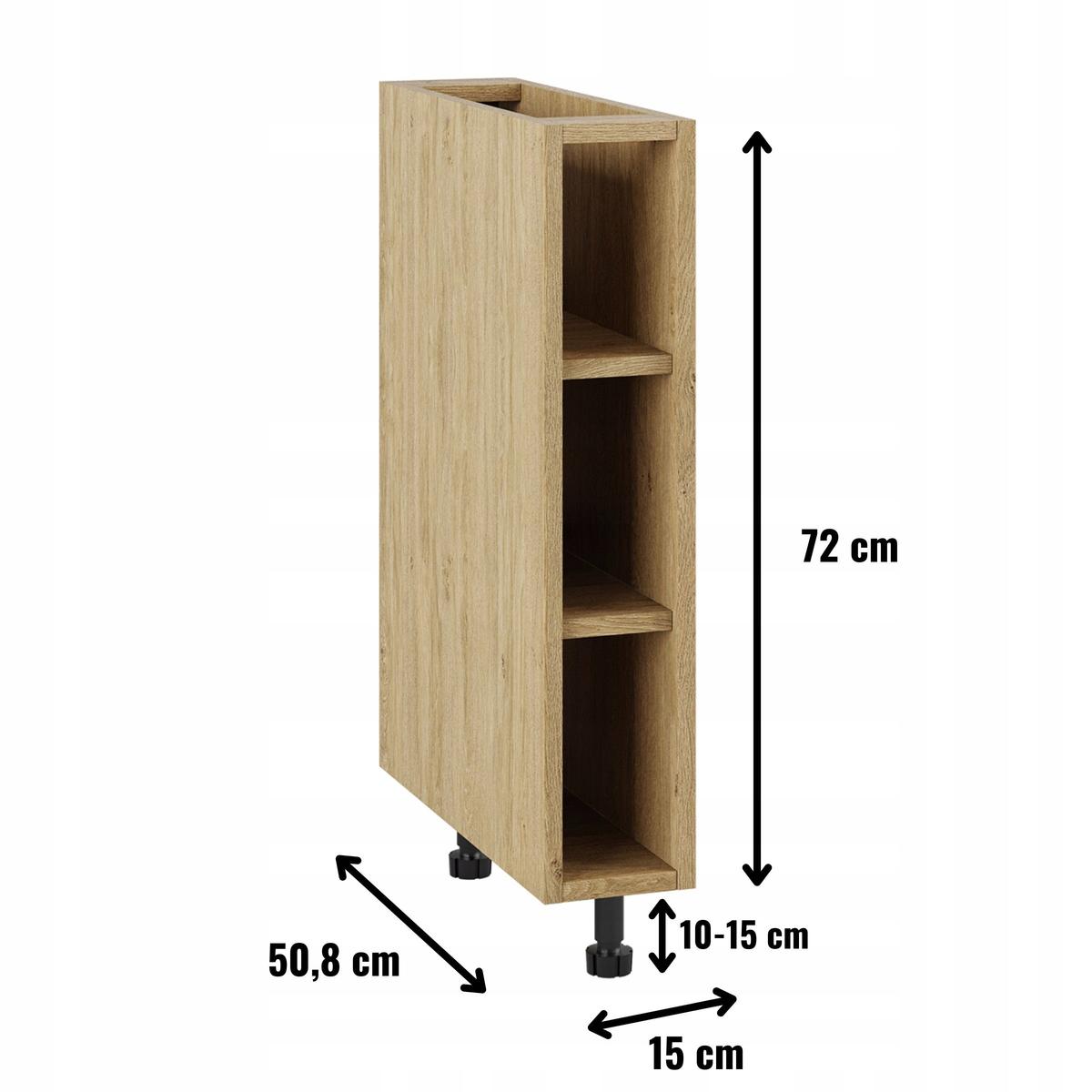 Korpus szafka kuchenna dolna 15x82x50,8 cm z akcesoriami dąb kamienny nr. 2