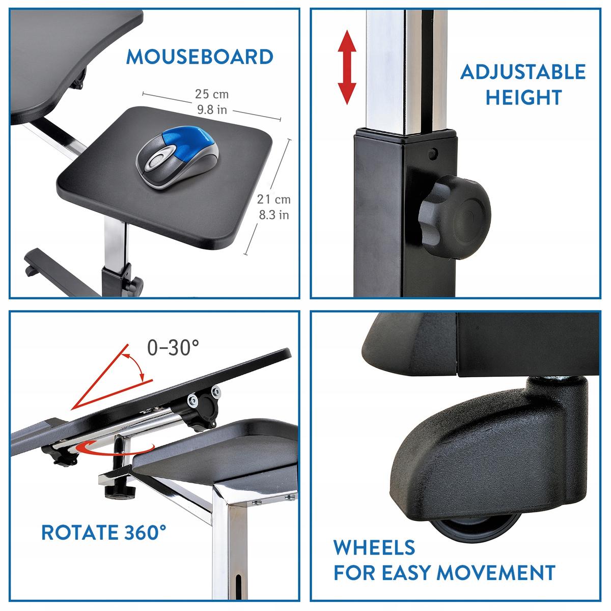 Tatkraft Joy stabilny stolik pod laptopa, 4 kółka nr. 5