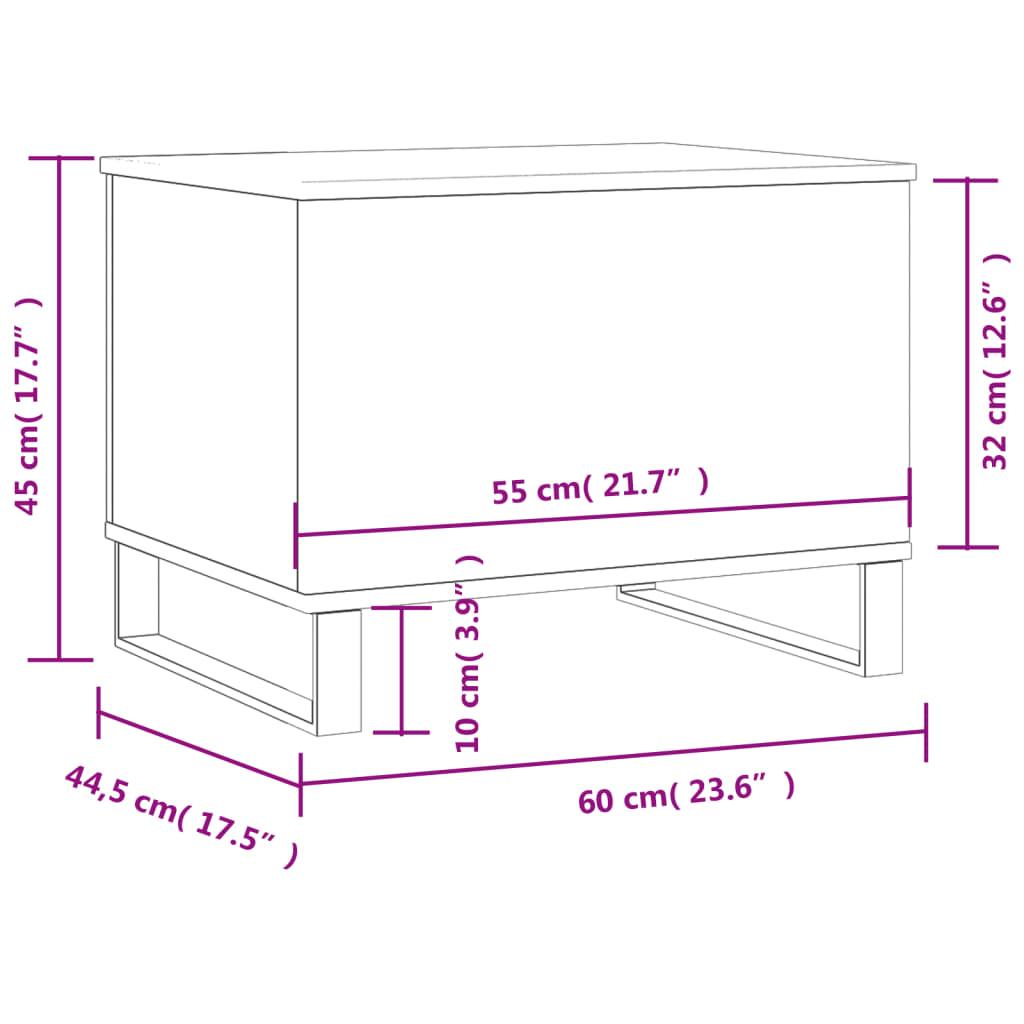 Stolik kawowy 60x44,5x45 cm z ukrytym schowkiem pod rozkładanym blatem czarny do salonu nr. 11