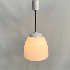 Biała lampa sufitowa, Elektrosvit Nové Zámky lata 60. - Miniaturka zdjęcia nr 7