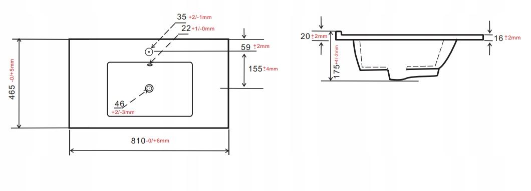 Szafka łazienkowa FLOW 80 cm z umywalką biały nr. 14