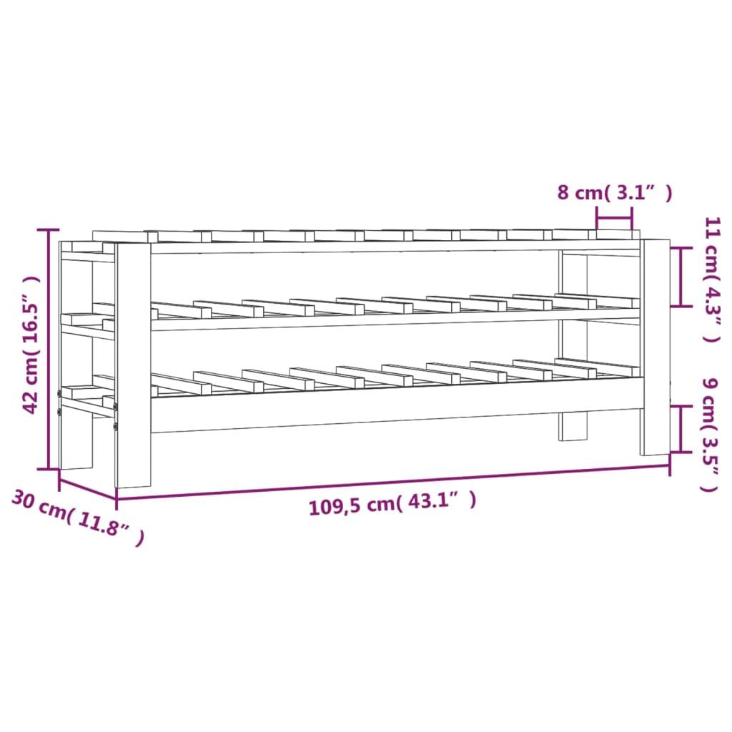 Stojak na wino 109,5x30x42 cm lite drewno sosnowe 30 butelek do salonu nr. 8