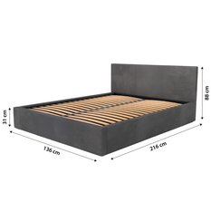 Łóżko tapicerowane do sypialni basic 120x200x88 cm podwójne z pojemnikiem grafitowe - Miniaturka zdjęcia nr 16