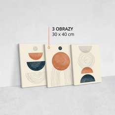 Obrazy Do Sypialni Set Figury Geometryczne Styl Boho Minimalizm 90x40cm - Miniaturka zdjęcia nr 10