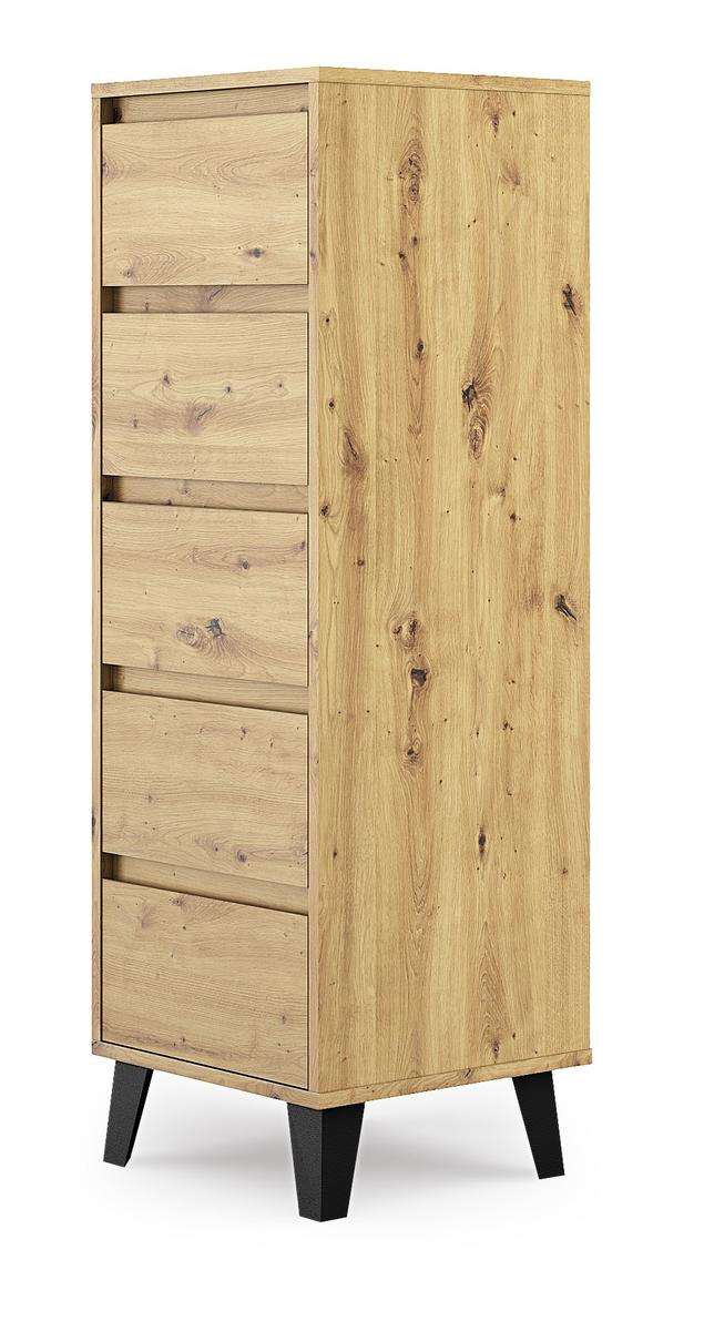 Komoda SCANDI 40x120,5x39 cm z szufladami do sypialni i salonu dąb artisan