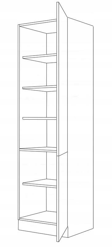 Szafka kuchenna 60x57x210 cm stojąca komin gospodarczy słupek orzech okapi czarny do kuchni nr. 2