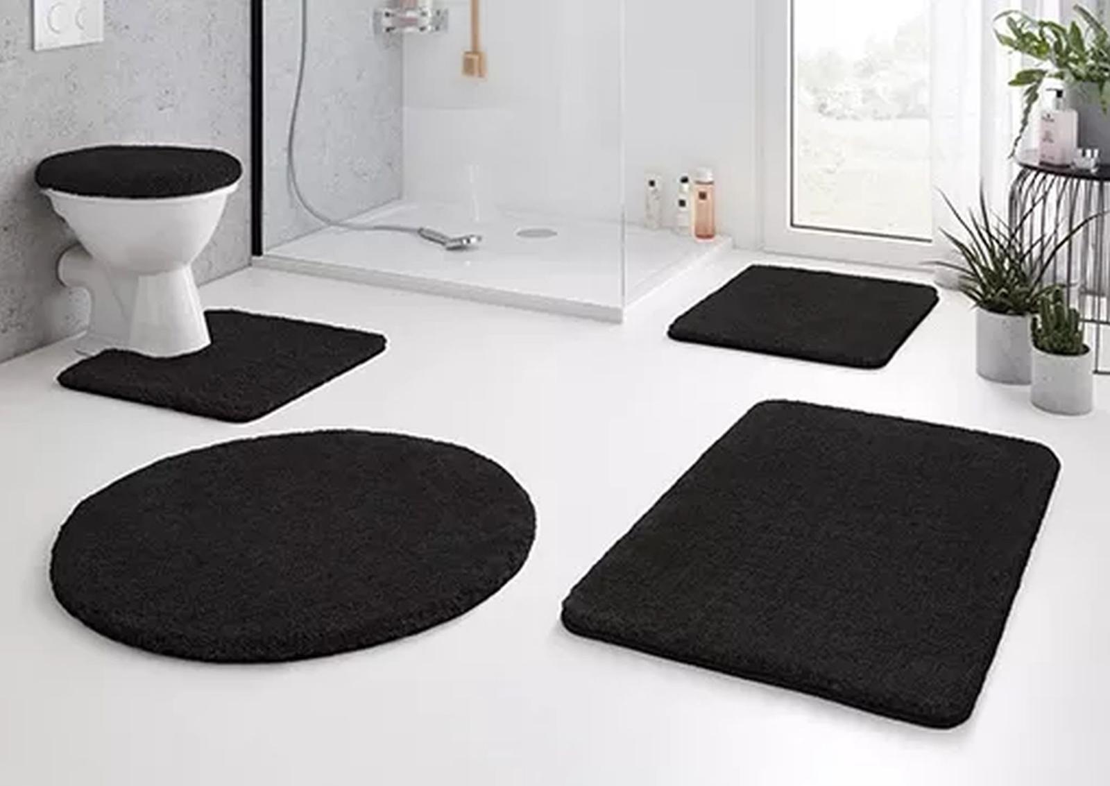 Kleine Wolke Relax Dywanik łazienkowy czarny 100 cm okrągły wysokie runo nr. 3