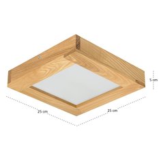 Panel LED 25 x 25 x 5 cm plafon z drewna rustykalny 24W 4000K do salonu - Miniaturka zdjęcia nr 4