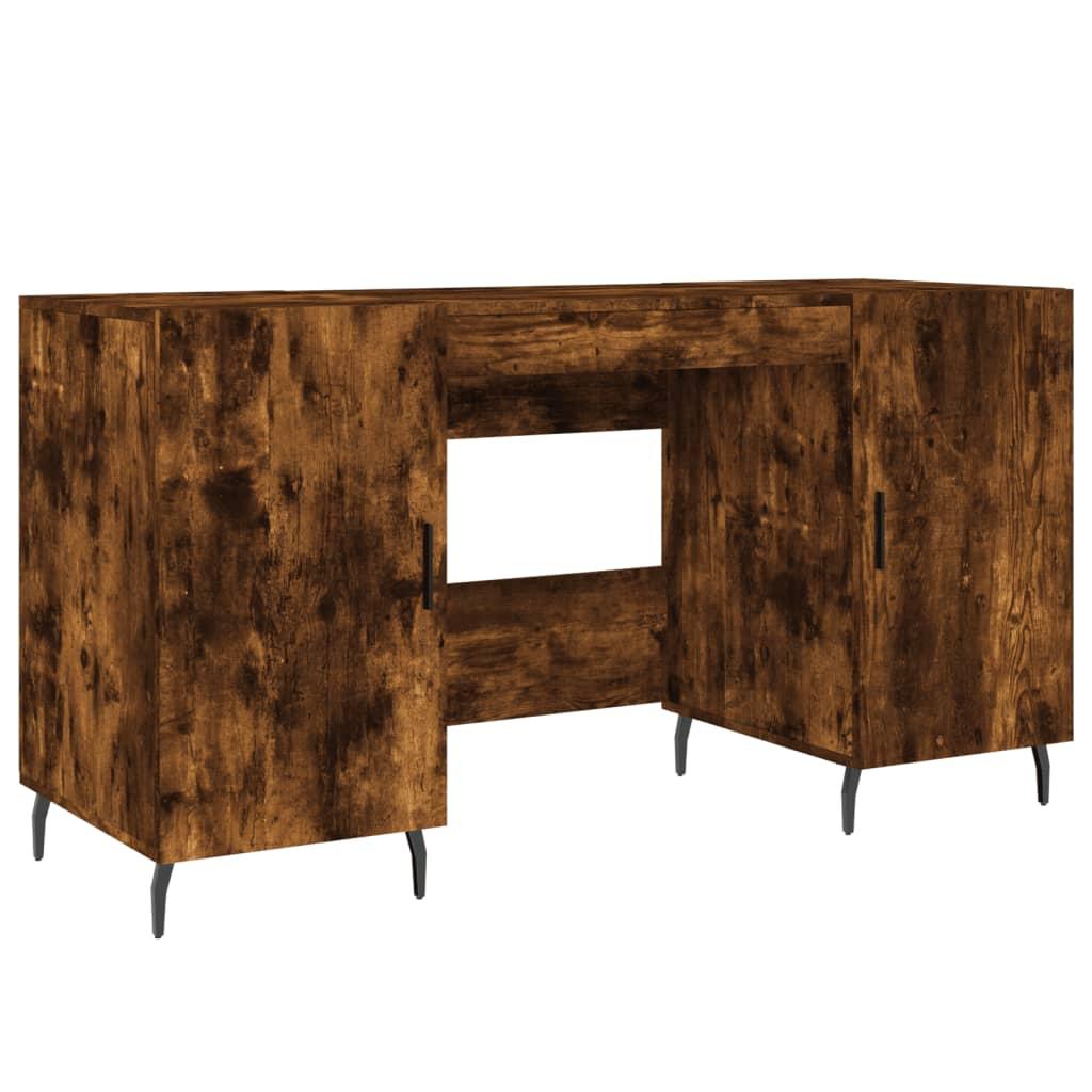 Biurko 140x50x75cm z szafkami przydymiony dąb do biura lub gabinetu nr. 1