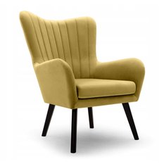 Fotel TED 76x100x78 cm do salonu żółty Kronos