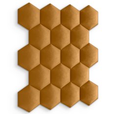 Panele tapicerowane  35x40 cm na ścianę hexagon żółty - Miniaturka zdjęcia nr 3