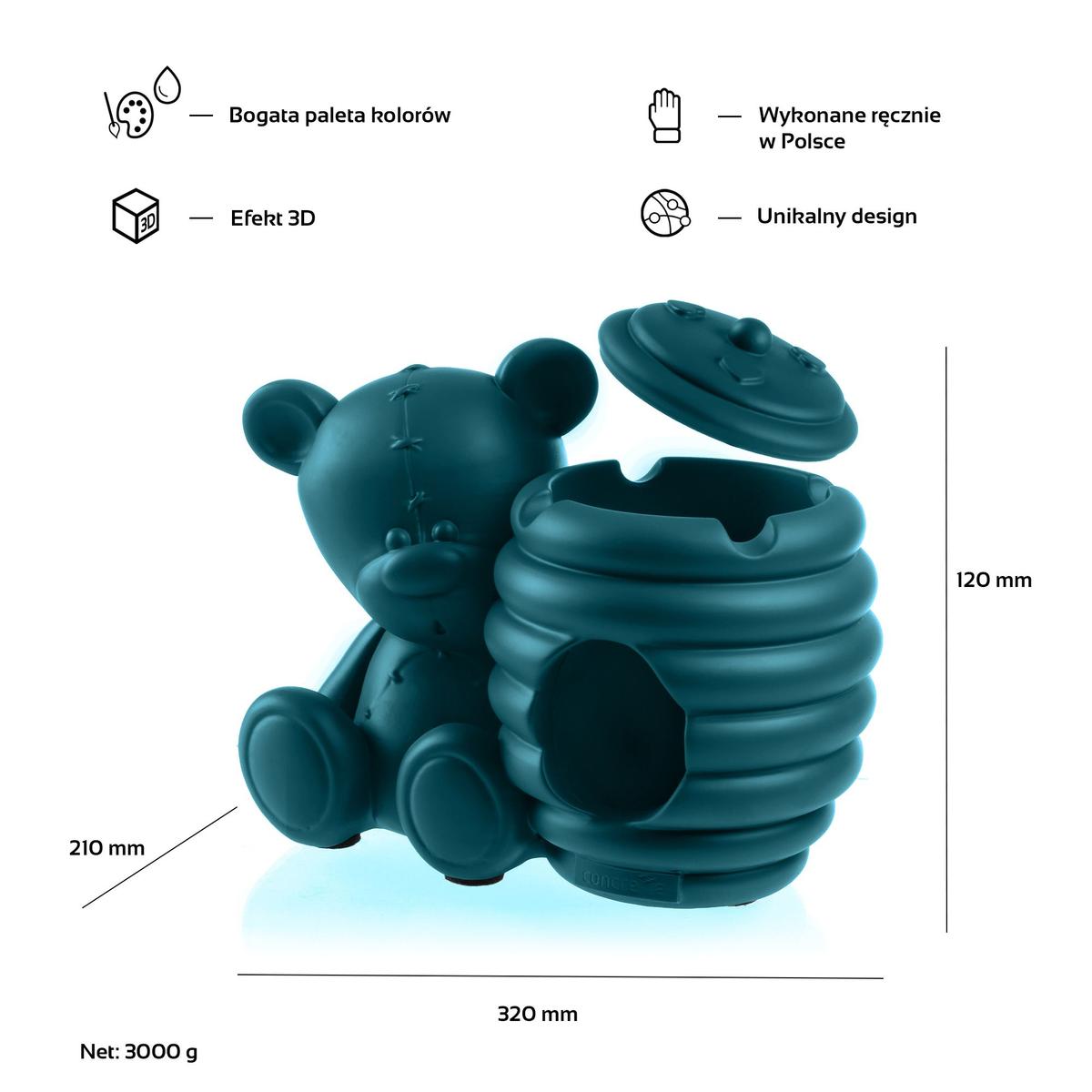 Misa na wełnę Teddy Bear Dark Turquoise Poli nr. 3