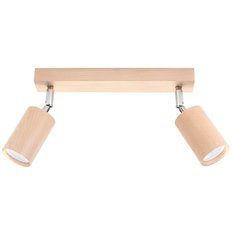 Plafon BERG 2 naturalne drewno 20x5x30cm nowoczesna lampa GU10 do salonu  - Miniaturka zdjęcia nr 1