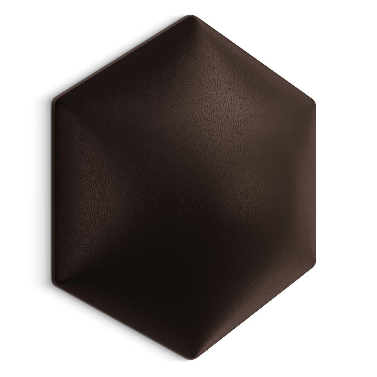 Panele tapicerowane 26x30 cm na ścianę hexagon brązowy