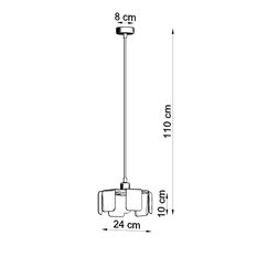 Lampa wisząca TULIP czarny 110x24x24cm nowoczesna E27 do salonu - Miniaturka zdjęcia nr 4