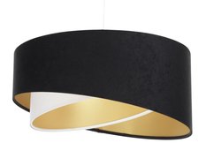 Lampa 45 cm do sypialni salonu wisząca asymetryczna czarno-biało-złota - Miniaturka zdjęcia nr 1